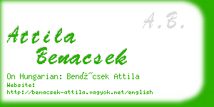 attila benacsek business card